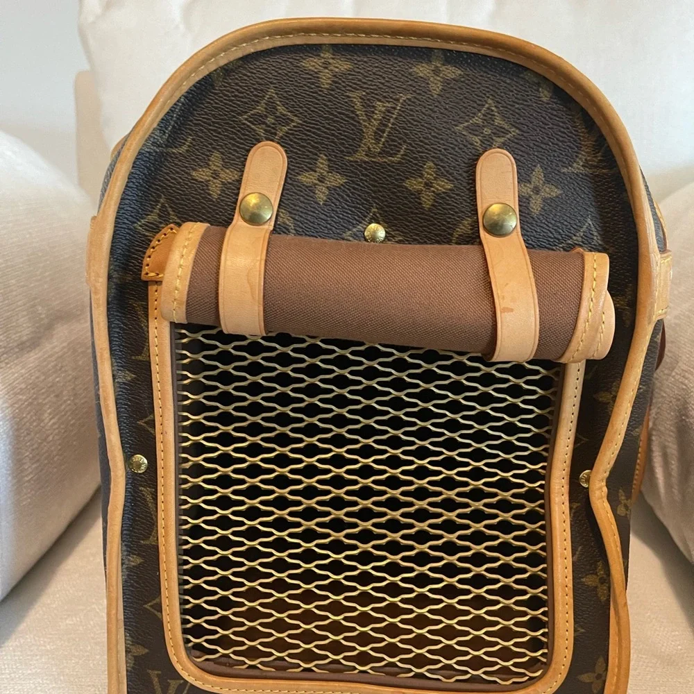 Authentic Louis Vuitton Sac Chien 40 Dog Carrier Monogram Pet Purse